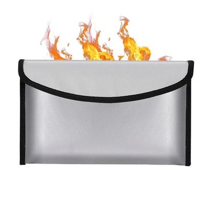 Вогнестійкий та водонепроникний конверт на липучці 26*15см; колір Срібний 7000592 фото