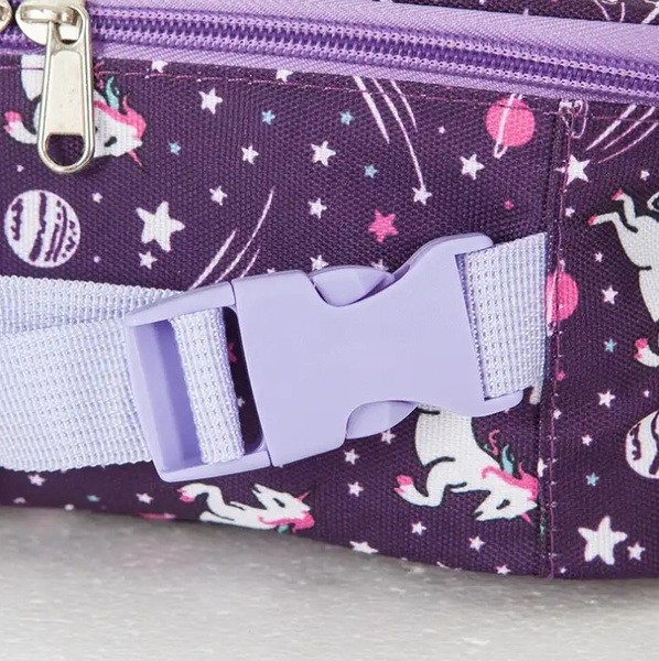 Ланч-сумка холодильник детская разноцветная с карманом под бутылку и дополнительными ручками; расцветка Единороги 700041 фото