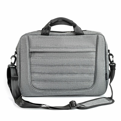 Сумка через плече для ноутбука 15,6" велика, з передньою кишенею в смужку; колір Сірий 700105 фото