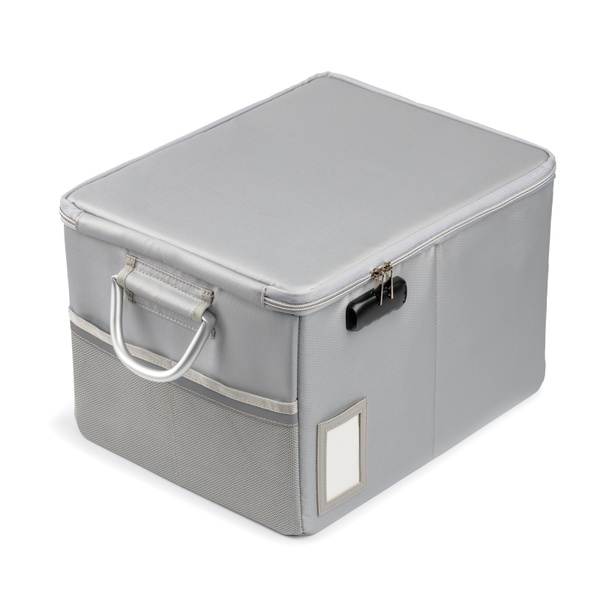 Огнестойкий и водонепроницаемый ящик-органайзер для документов с разделителями внутри; цвет Серебро 700015 фото