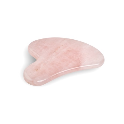 Скребок Гуаша из натурального розового кварца 8см для лица 601050-1 фото