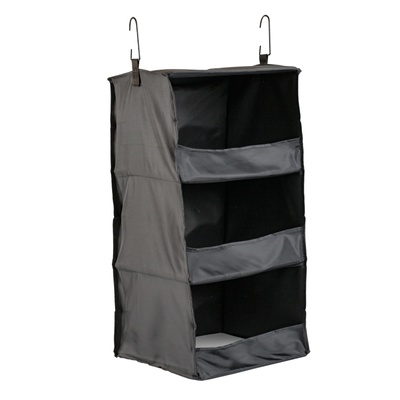 Органайзер тканинний підвісний у шафу на 3 полички для зберігання речей; колір Чорний 700038 фото
