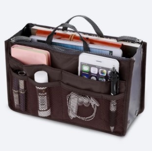 Органайзер вкладиш на блискавці з ручками з поліестеру 28×16×9см для сумки та багажу; колір Коричневий 6027862, 602791, 602705, 6027976, 602729 фото