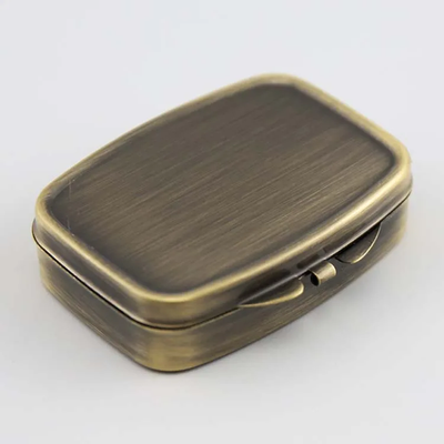 Таблетница металлическая карманная 5,8×4,8×1,6см - бронзовый цвет 602491 фото