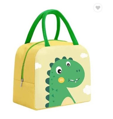 Ланч-сумка холодильник детская на молнии в виде животных; Зелёный динозавр 700023 фото