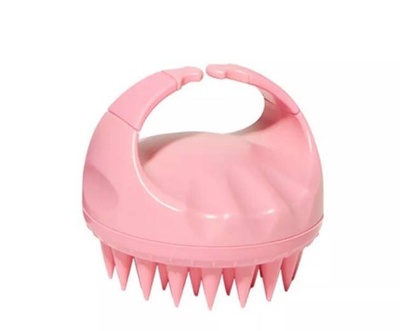 Масажер для шкіри голови з м’якими силіконовими щетинками 8×9см; колір Рожевий 604747 фото