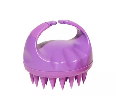 Масажер для шкіри голови з м’якими силіконовими щетинками 8×9см; колір Фіолетовий 604747 фото